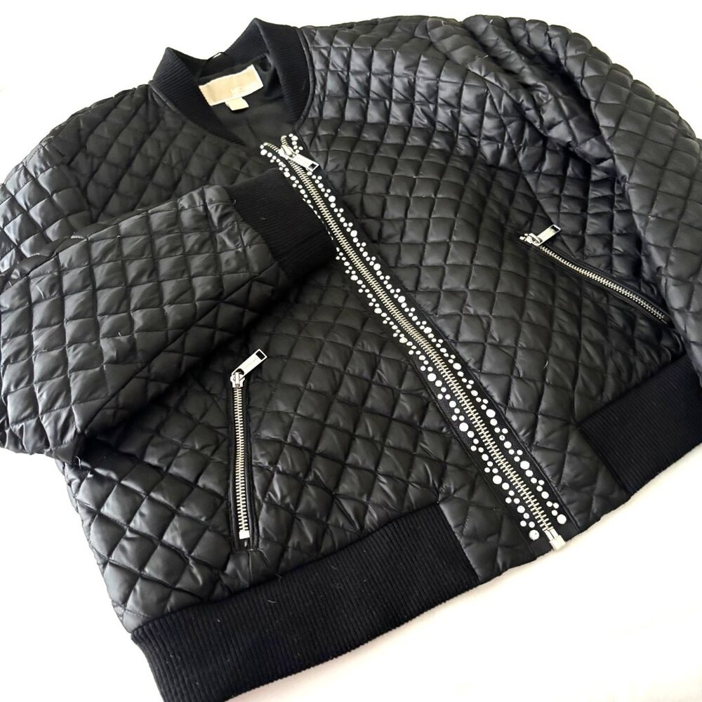 MICHAEL KORS  lightly down filled quilted black jacket  Misses XL